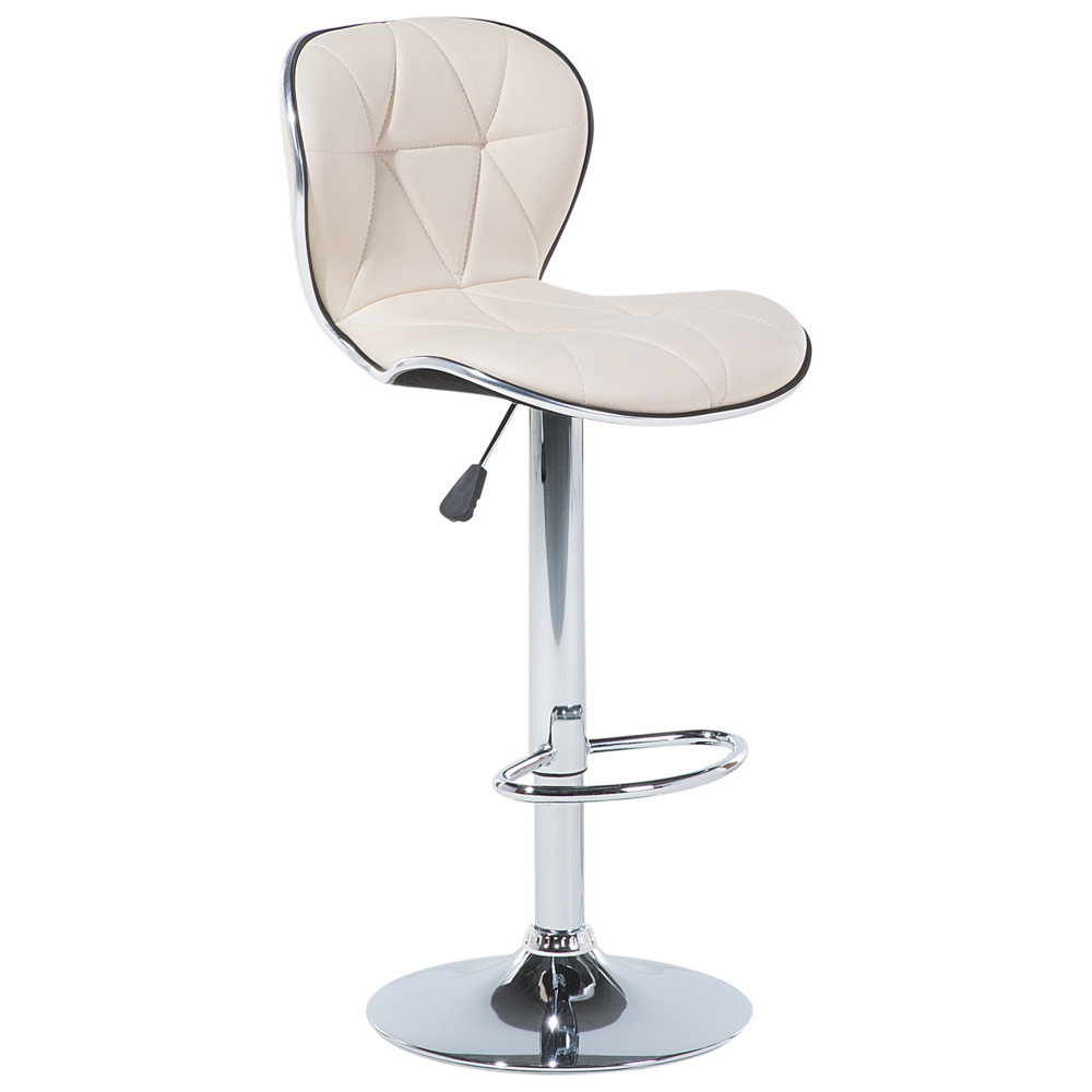 Set di 2 sgabelli da bar in ecopelle beige girevoli regolabili in altezza sedia da bar moderna da cucina
