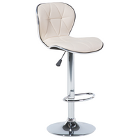 Set di 2 sgabelli da bar in ecopelle beige girevoli regolabili in altezza sedia da bar moderna da cucina