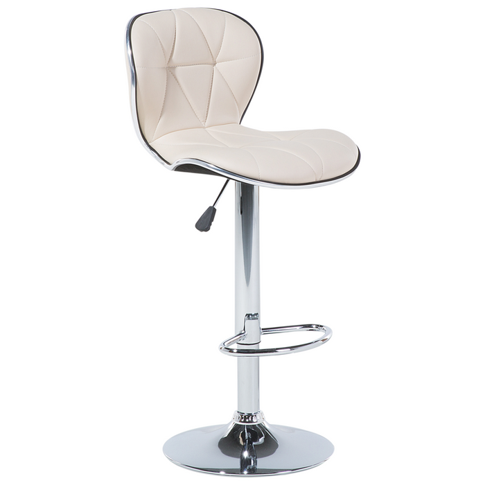 Set di 2 sgabelli da bar in ecopelle beige girevoli regolabili in altezza sedia da bar moderna da cucina