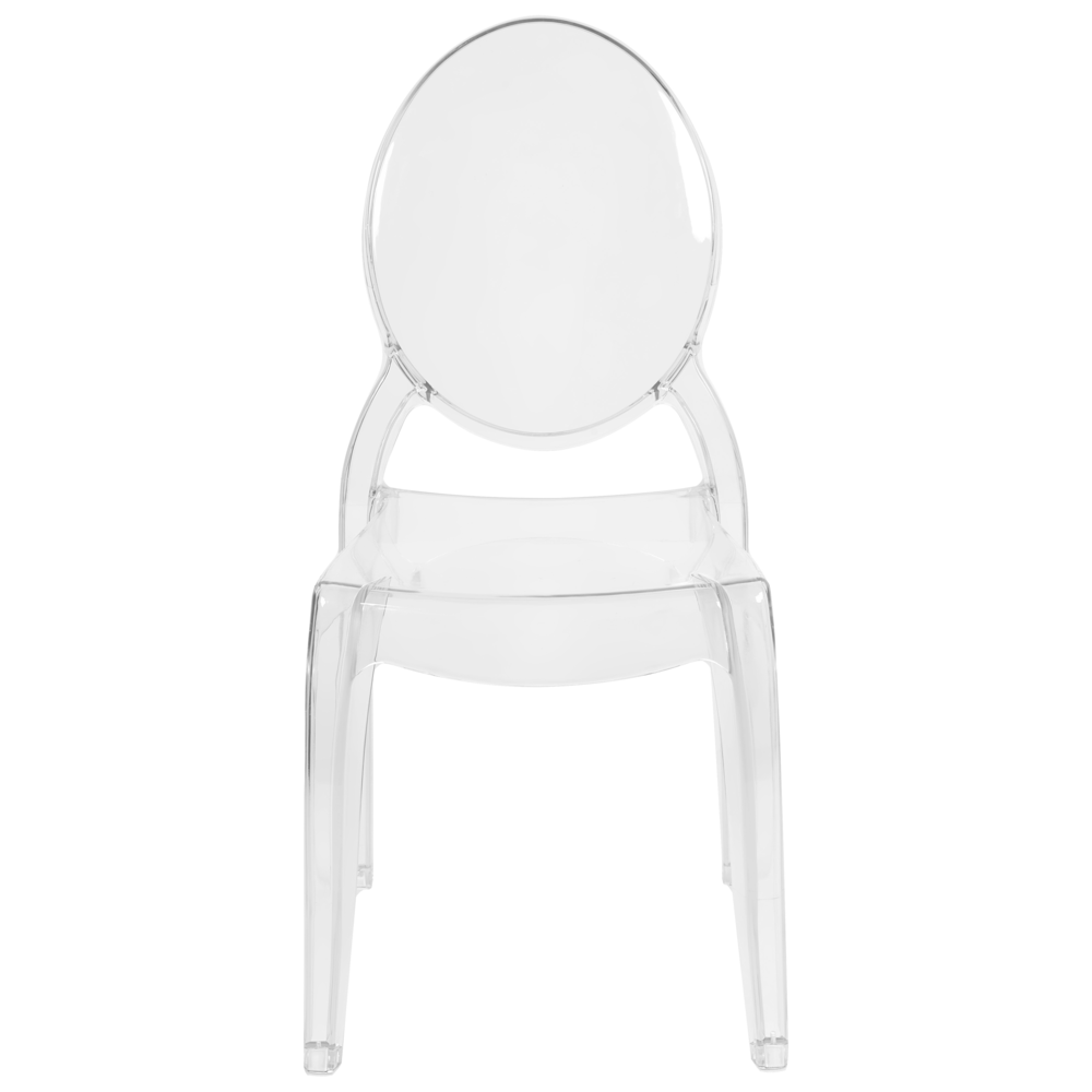 Set di 4 sedie da pranzo in materiale sintetico trasparente schienale solido impilabili design vintage moderno