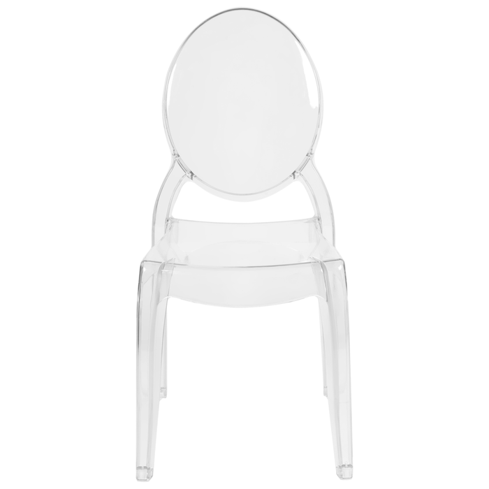 Set di 4 sedie da pranzo in materiale sintetico trasparente schienale solido impilabili design vintage moderno