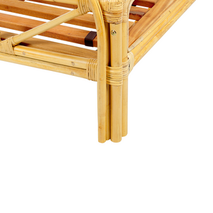 Letto matrimoniale in rattan con rete in legno chiaro e pannello intrecciato 160 x 200 cm camera da letto stile boho