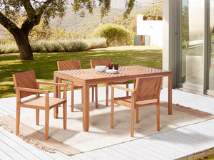 Set da pranzo da giardino con sedie per 4 persone 180 x 90 cm esterno terrazzo stile tradizionale
