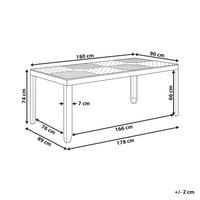 Tavolo da pranzo da giardino in legno di acacia per 6 persone 180 x 90 cm esterno terrazzo stile tradizionale