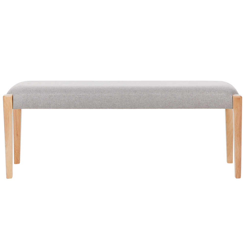 Panchina per corridoio legno chiaro  seduta imbottita  cuscino in poliestere grigio chiaro design classico retrò rettangolare