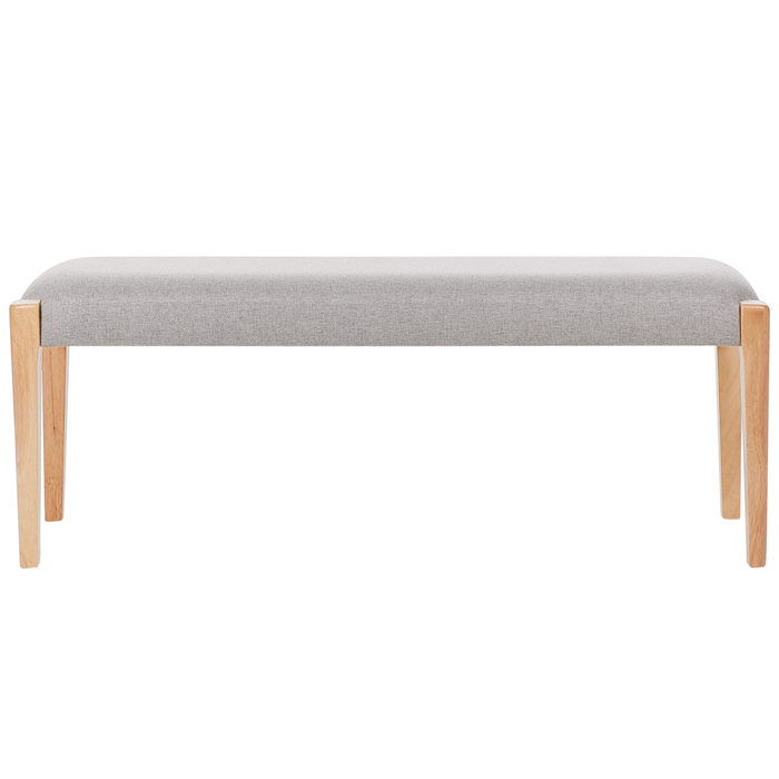 Panchina per corridoio legno chiaro  seduta imbottita  cuscino in poliestere grigio chiaro design classico retrò rettangolare