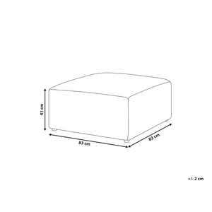 Poggiapiedi quadrato imbottito in velluto a coste beige ottomana dal design moderno