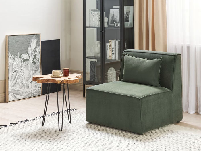 Modulo divano a 1 posto in velluto a coste Verde Scuro moderno monoposto