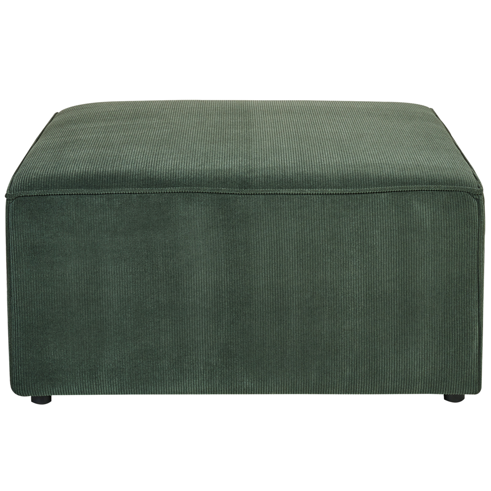 Poggiapiedi quadrato imbottito in velluto a coste rosa ottomana dal design moderno