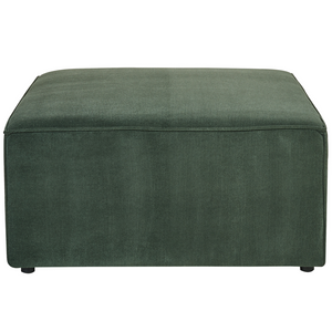 Poggiapiedi quadrato imbottito in velluto a coste rosa ottomana dal design moderno