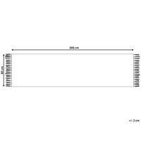 Tappeto Kilim multicolore in cotone 80 x 300 cm tessuto a mano a trama piatta reversibile con motivi geometrici e frange, tradizionale Boho, per il soggiorno e la camera da letto.