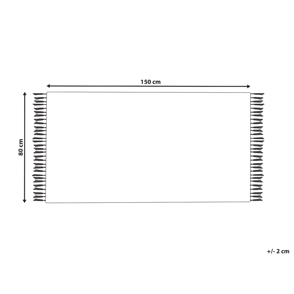 Tappeto Kilim multicolore in cotone 80 x 150 cm tessuto a mano a trama piatta reversibile con motivi geometrici e frange, tradizionale Boho, per il soggiorno e la camera da letto.