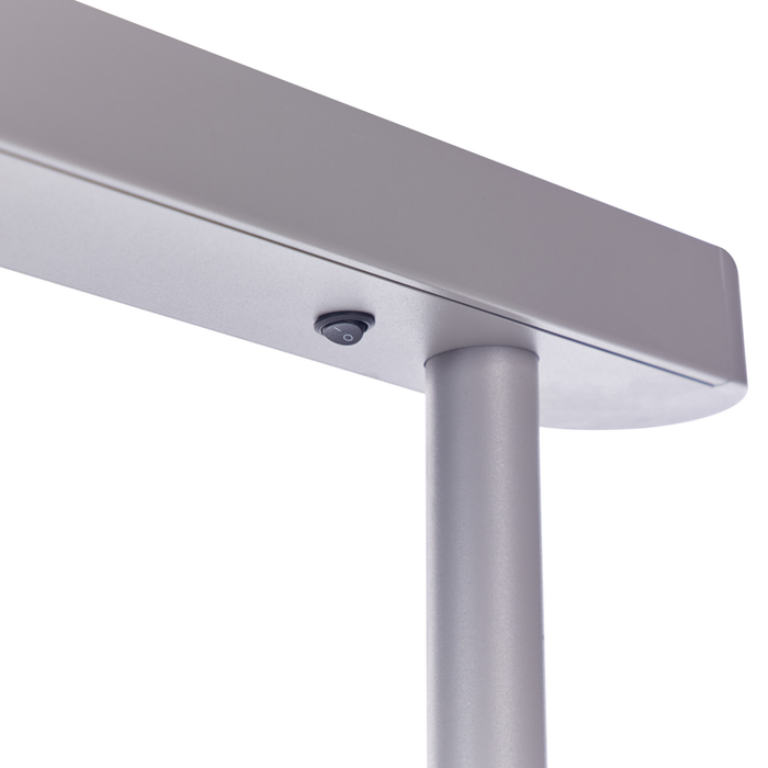 Lampada da terra a LED in metallo argentato con interruttore 186 cm soggiorno camera da letto