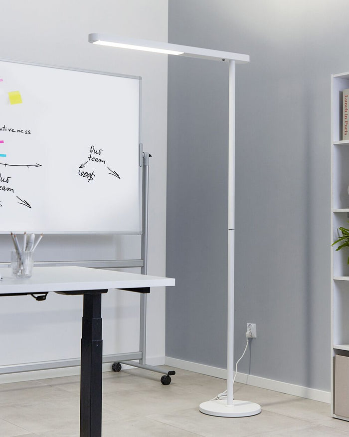 Lampada da terra a LED in metallo bianco con interruttore 186 cm soggiorno camera da letto