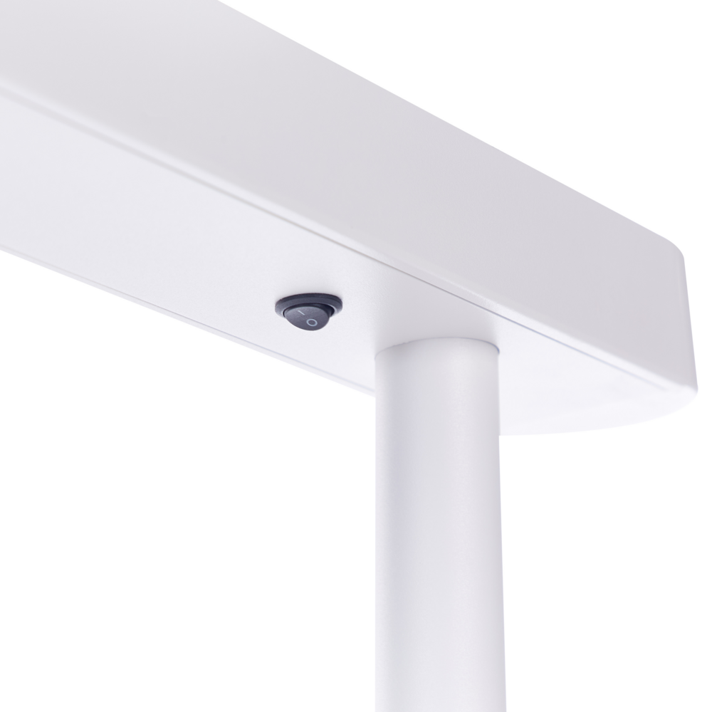 Lampada da terra a LED in metallo bianco con interruttore 186 cm soggiorno camera da letto