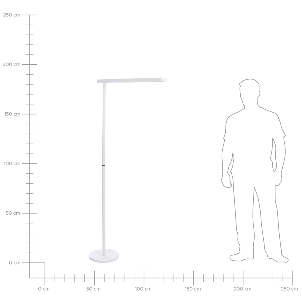 Lampada da terra a LED in metallo bianco con interruttore 186 cm soggiorno camera da letto