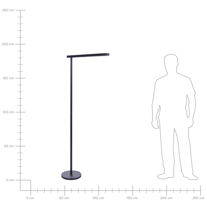 Lampada da terra a LED in metallo nero con interruttore 186 cm soggiorno camera da letto