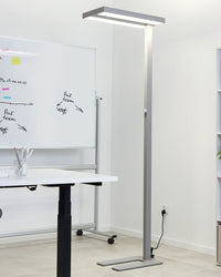 Lampada da terra a LED in metallo argentato con interruttore 197 cm soggiorno camera da letto