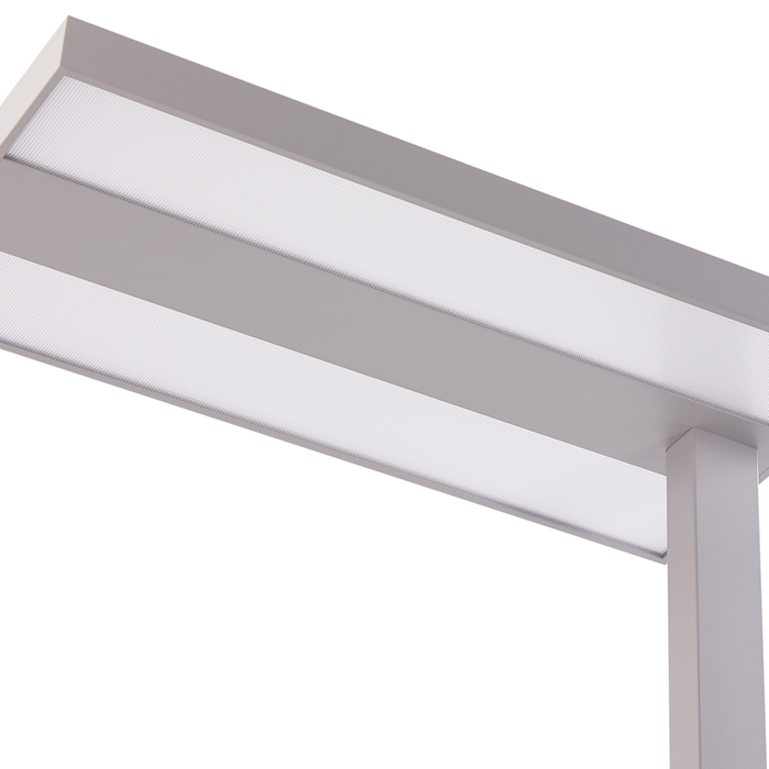 Lampada da terra a LED in metallo argentato con interruttore 197 cm soggiorno camera da letto