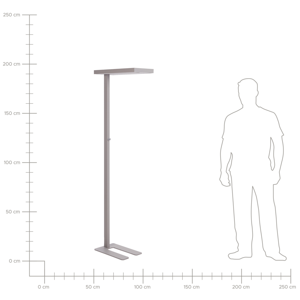 Lampada da terra a LED in metallo argentato con interruttore 197 cm soggiorno camera da letto