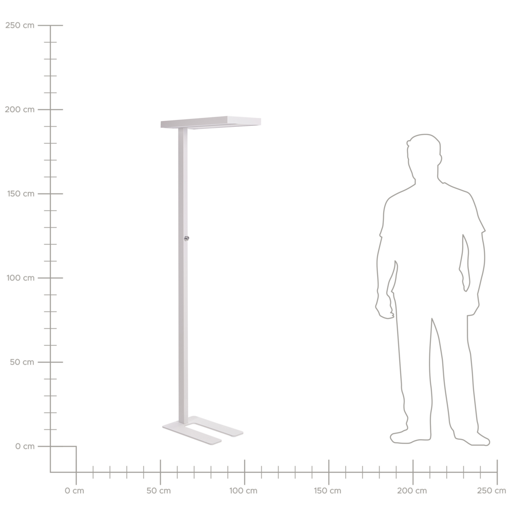 Lampada da terra a LED in metallo bianco con interruttore 197 cm soggiorno camera da letto