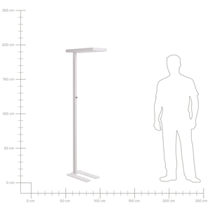 Lampada da terra a LED in metallo bianco con interruttore 197 cm soggiorno camera da letto