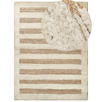 Tappeto Beige Juta e Cotone 300 x 400 cm Taglio Shuttle Paddle Tessuto a mano Pavimento