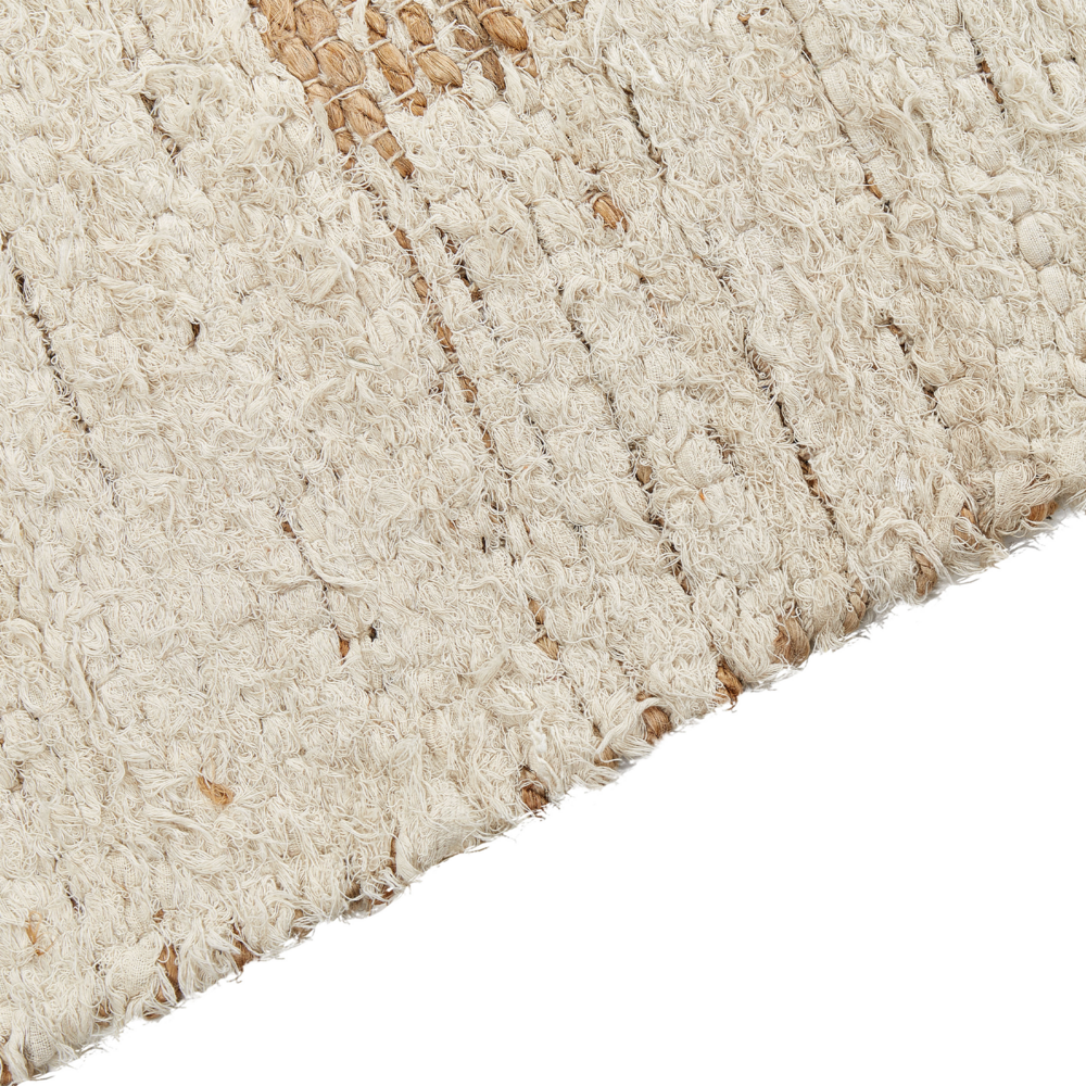 Tappeto Beige Juta e Cotone 300 x 400 cm Taglio Shuttle Paddle Tessuto a mano Pavimento