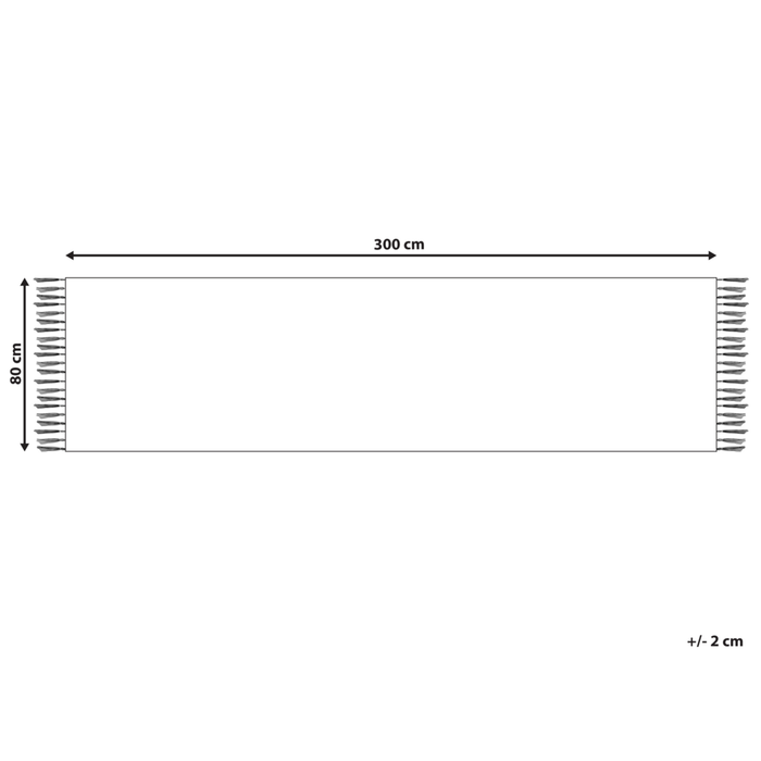 Tappeto kilim in cotone marrone e beige 80 x 300 cm trapuntato a mano con nappe geometriche soggiorno camera da letto