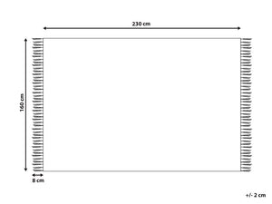 Tappeto Kilim Beige e Nero in cotone 160 x 230 cm a pelo basso Rettangolare reversibile Soggiorno moderno Camera da letto