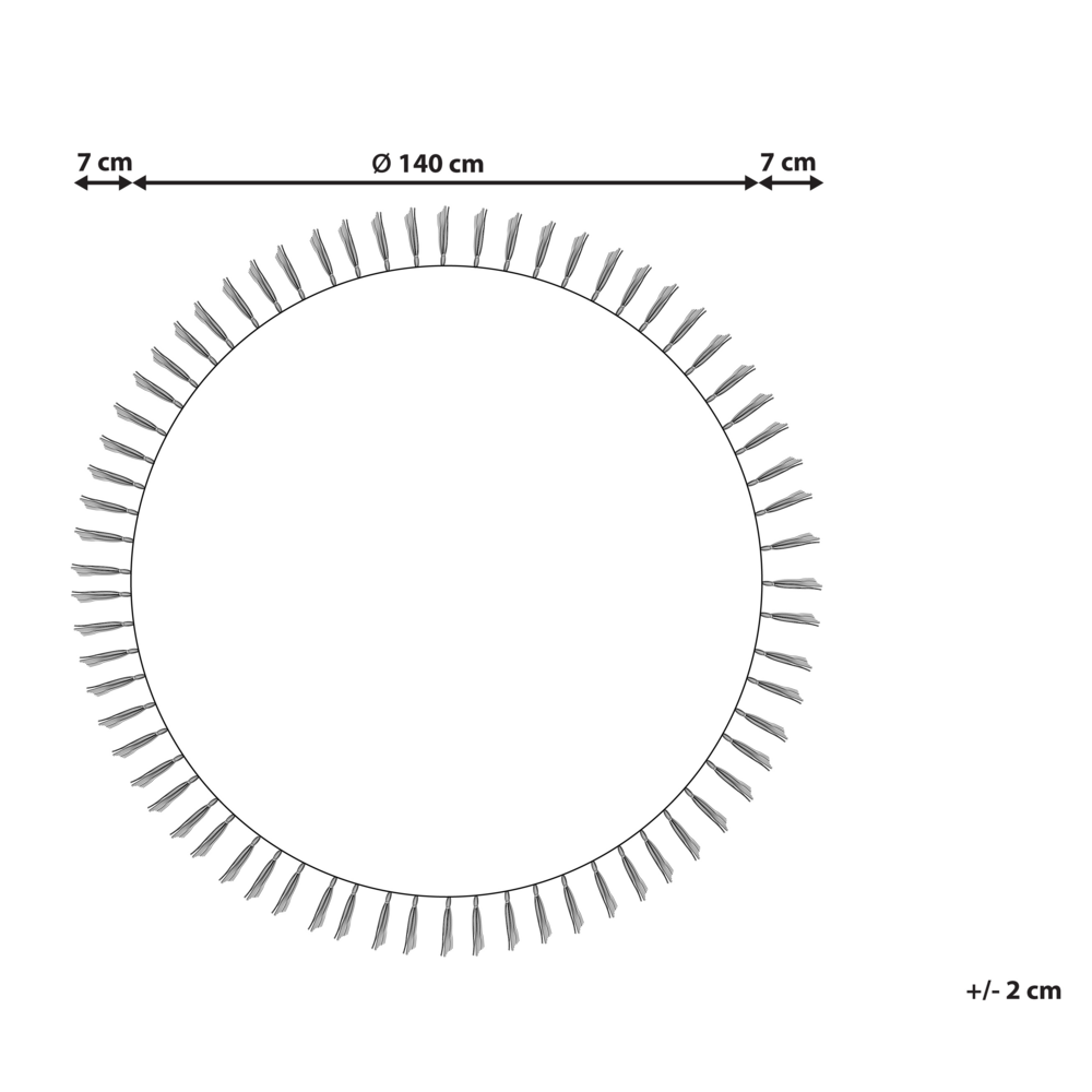 Tappeto Beige e Bianco Rotondo 140 cm Boho Rustico Spirale Intrecciato Fatto a mano Juta Naturale Camera da letto Soggiorno