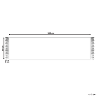 Tappeto Kilim in cotone intrecciato a mano con motivo geometrico reversibile e nappe 80 x 300 cm multicolore soggiorno camera da letto