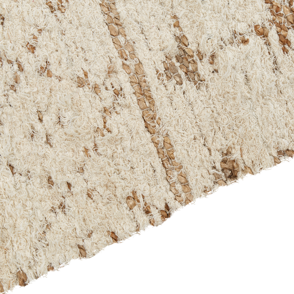 Tappeto moderno Beige 200 x 300 cm Rettangolare tessuto a mano reversibile a pelo basso Soggiorno moderno Camera da letto