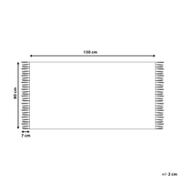 Tappeto Kilim in cotone tessuto a mano reversibile con motivo geometrico e nappe multicolore 80 x 150 cm soggiorno camera da letto