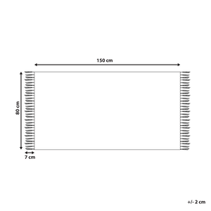 Tappeto Kilim in cotone tessuto a mano reversibile con motivo geometrico e nappe multicolore 80 x 150 cm soggiorno camera da letto