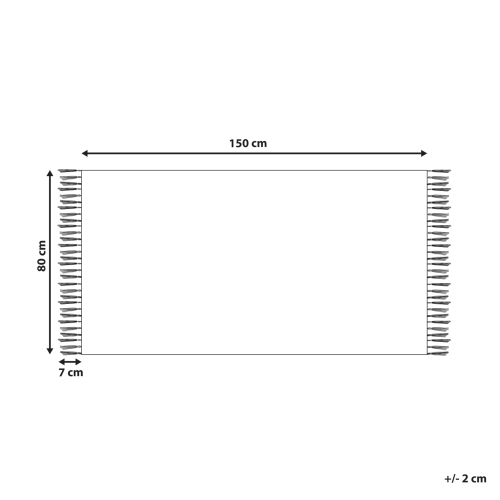 Tappeto Kilim in cotone tessuto a mano  reversibile con motivo geometrico e nappe multicolore 80 x 150 cm soggiorno camera da letto