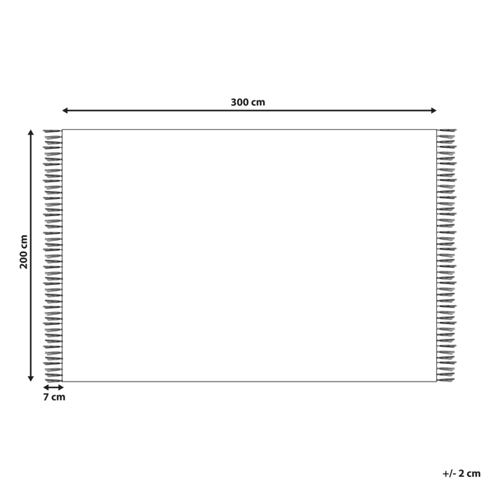 Tappeto Kilim in cotone tessuto a mano reversibile con motivo geometrico e nappe multicolore 200 x 300 cm soggiorno camera da letto