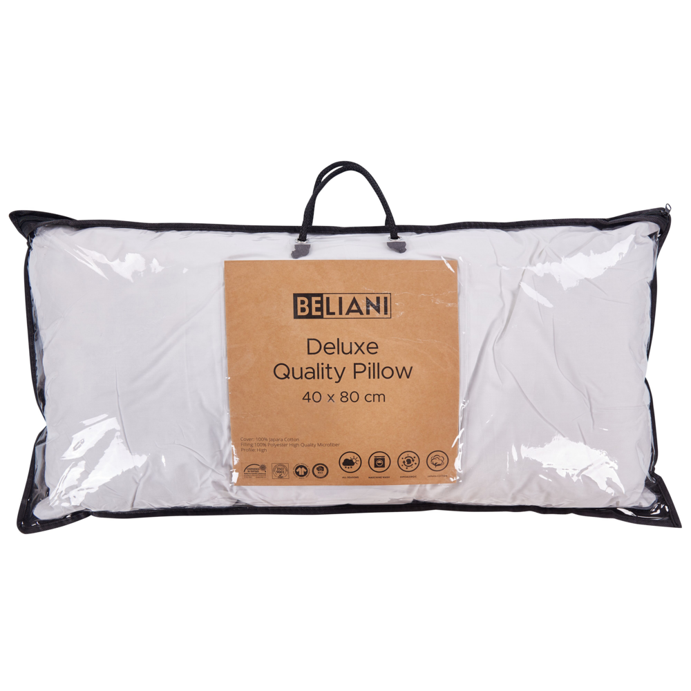 Guanciale morbido in cotone di japara bianco 40 x 80 cm design tradizionale guanciale per dormire