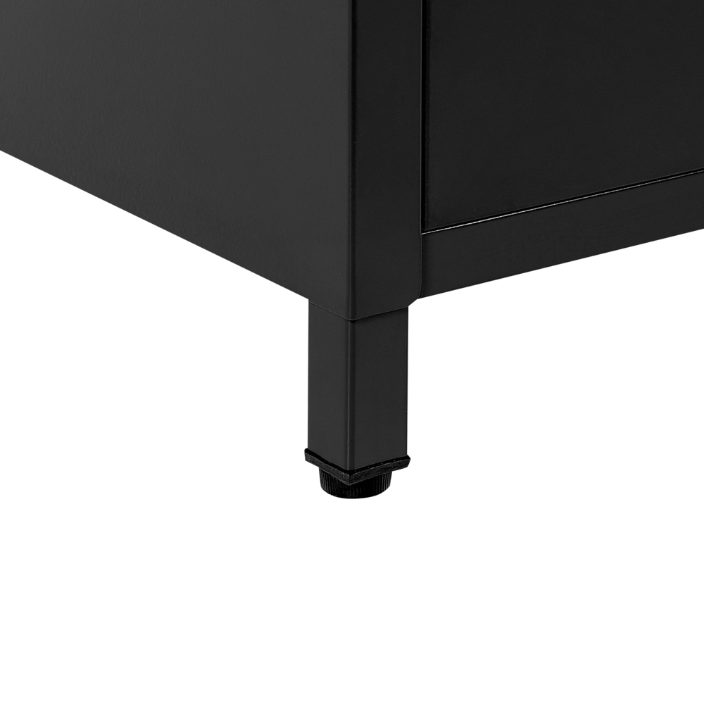 Armadio Portaoggetti Home Office Acciaio nero 2 Ante 4 Ripiani Design Industriale