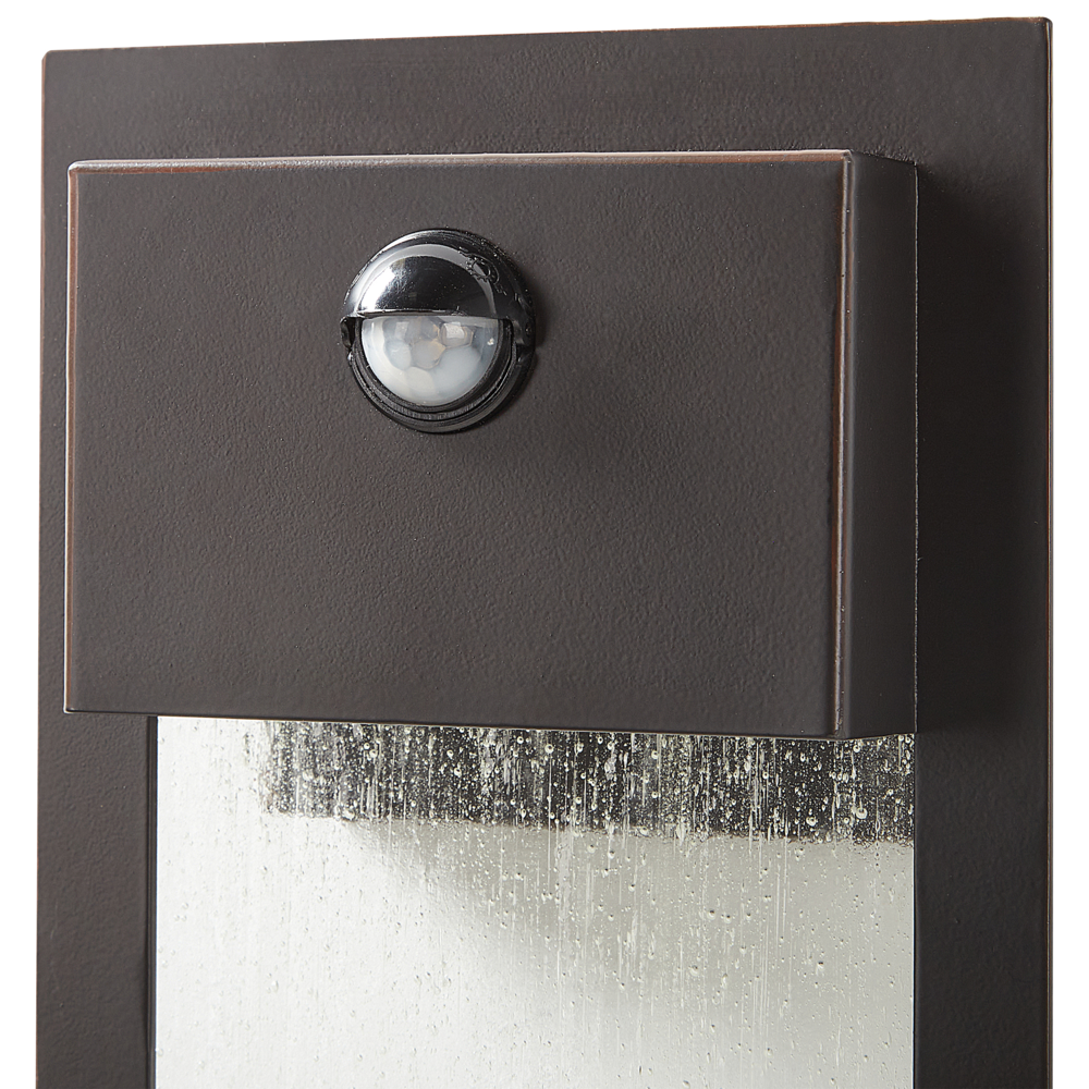 Lampada da parete a LED per esterni Lampada da parete nera Sconce in metallo ferro vetro opaco con sensore di movimento Design moderno Patio Garden