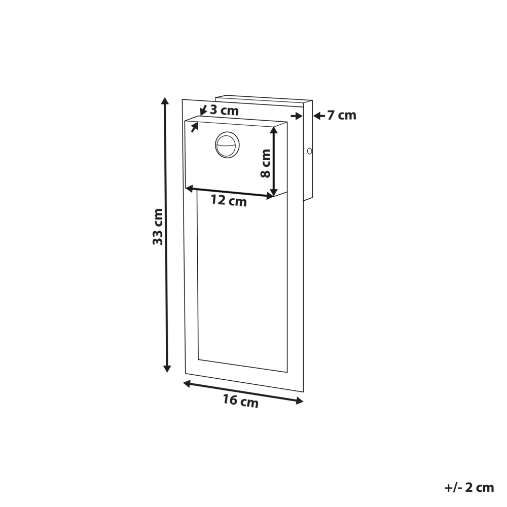 Lampada da parete a LED per esterni Lampada da parete nera Sconce in metallo ferro vetro opaco con sensore di movimento Design moderno Patio Garden