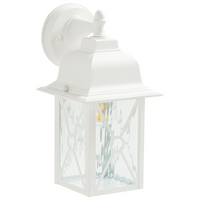 Lampada da parete in metallo bianco 30 cm tradizionale lanterna da parete per esterni e giardino