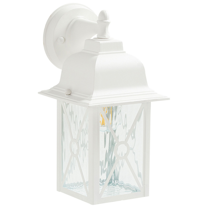 Lampada da parete in metallo bianco 30 cm tradizionale lanterna da parete per esterni e giardino
