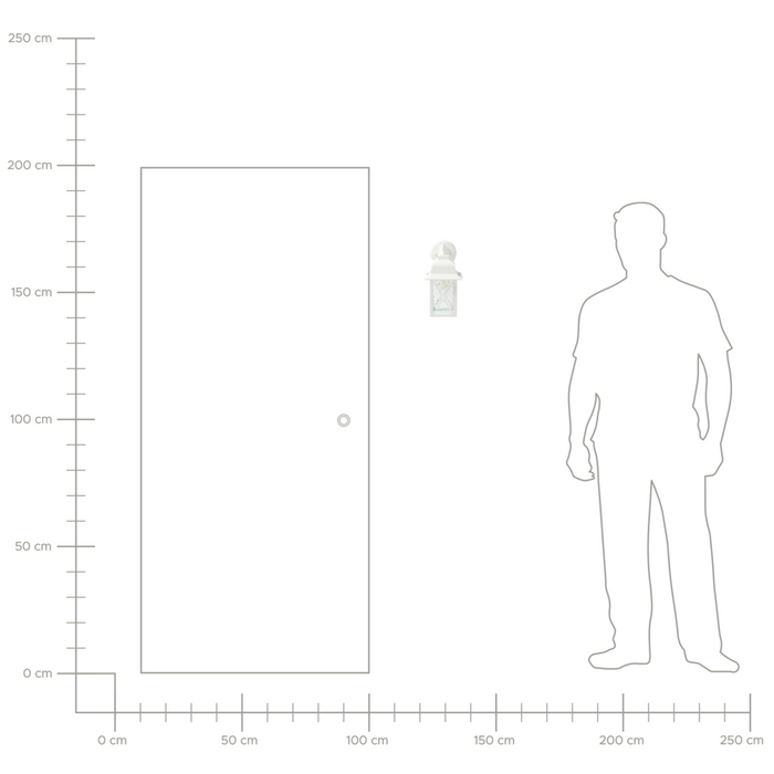 Lampada da parete in metallo bianco 30 cm tradizionale lanterna da parete per esterni e giardino