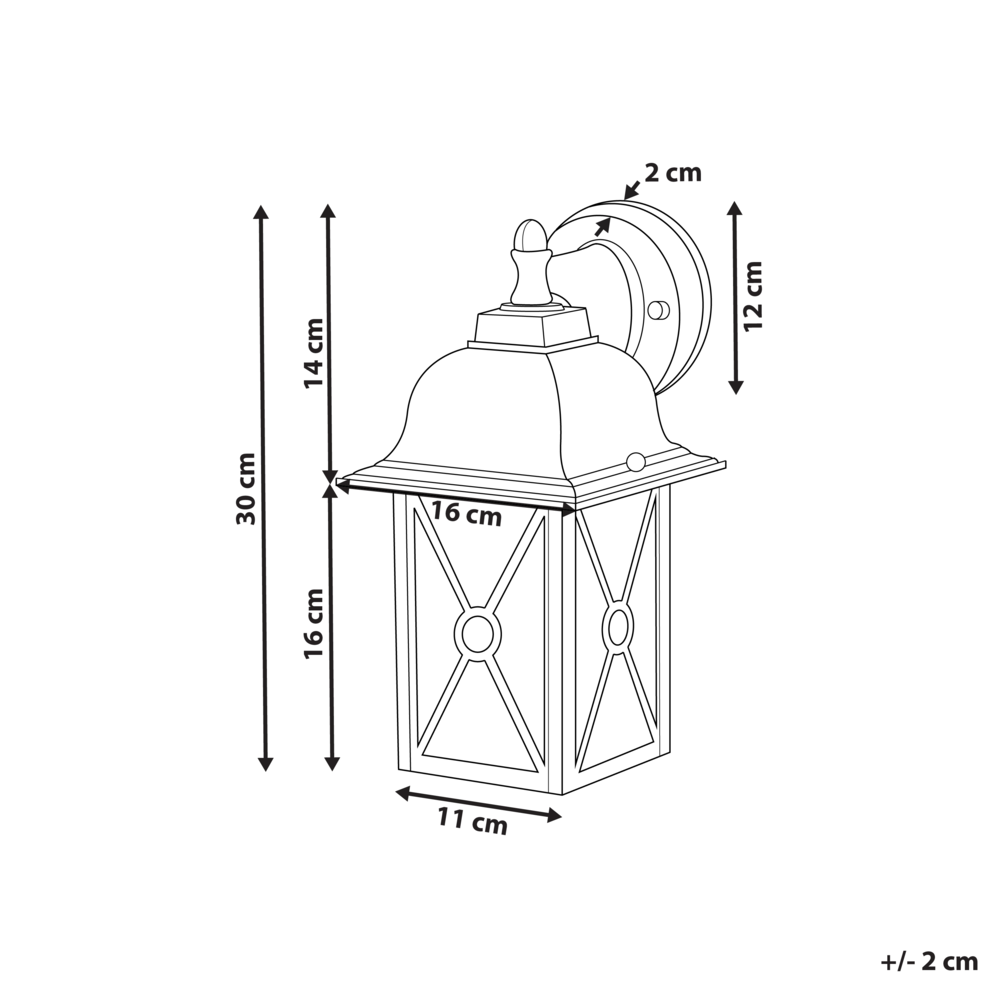 Lampada da parete in metallo bianco 30 cm tradizionale lanterna da parete per esterni e giardino