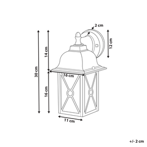 Lampada da parete in metallo bianco 30 cm tradizionale lanterna da parete per esterni e giardino