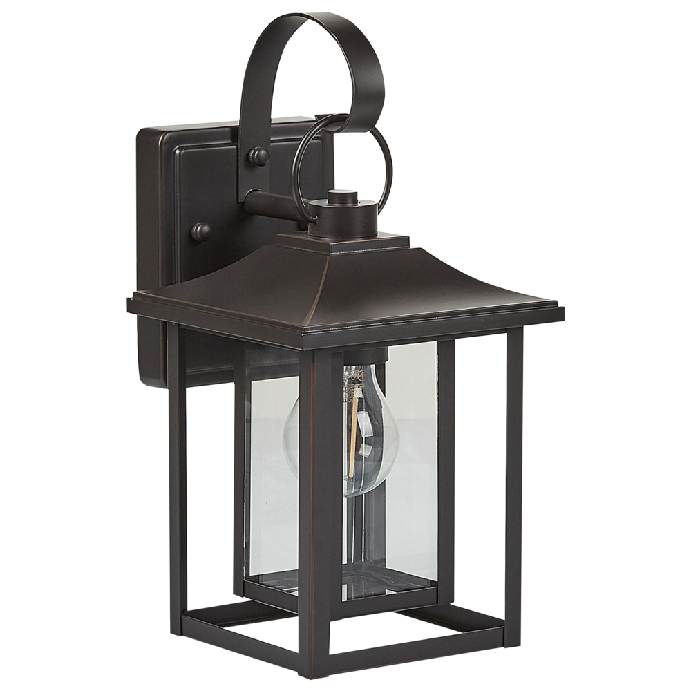 Lampada da parete esterna in metallo nero e vetro 34 cm stile tradizionale giardino