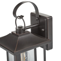 Lampada da parete esterna in metallo nero e vetro 34 cm stile tradizionale giardino