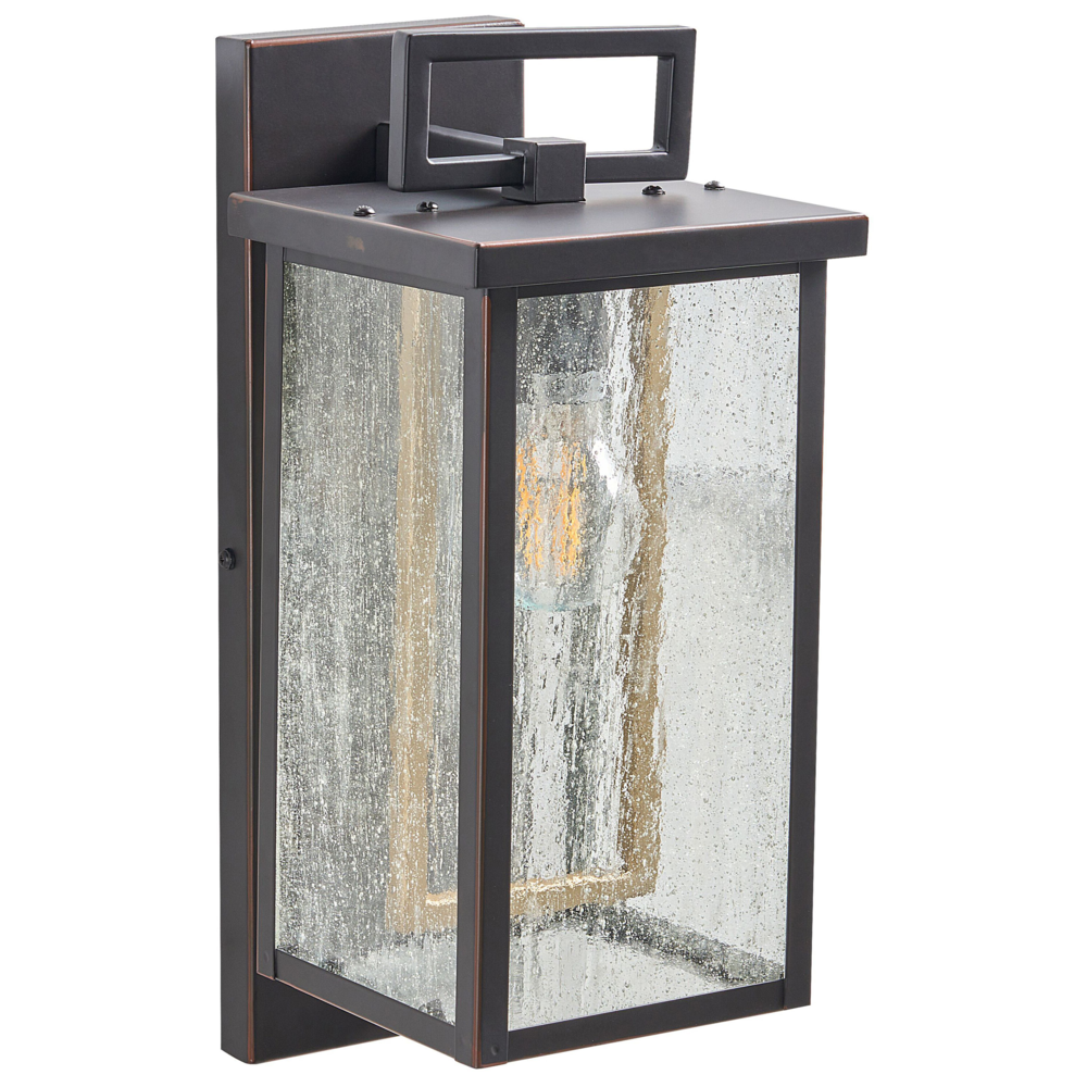 Lampada da parete da esterno in metallo e vetro con sensore di movimento 37 cm giardino esterno