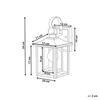 Lampada da parete esterna in metallo nero e vetro 34 cm stile tradizionale giardino